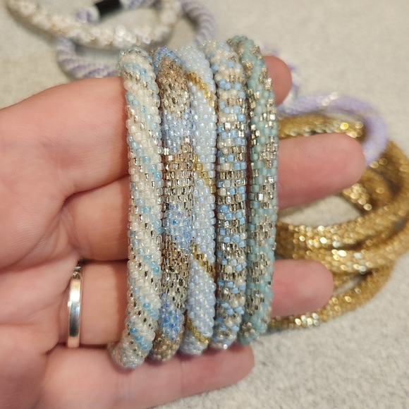 Lily and Laura Nepali Glass Crocheted Bracelets - Picture 13 of 13